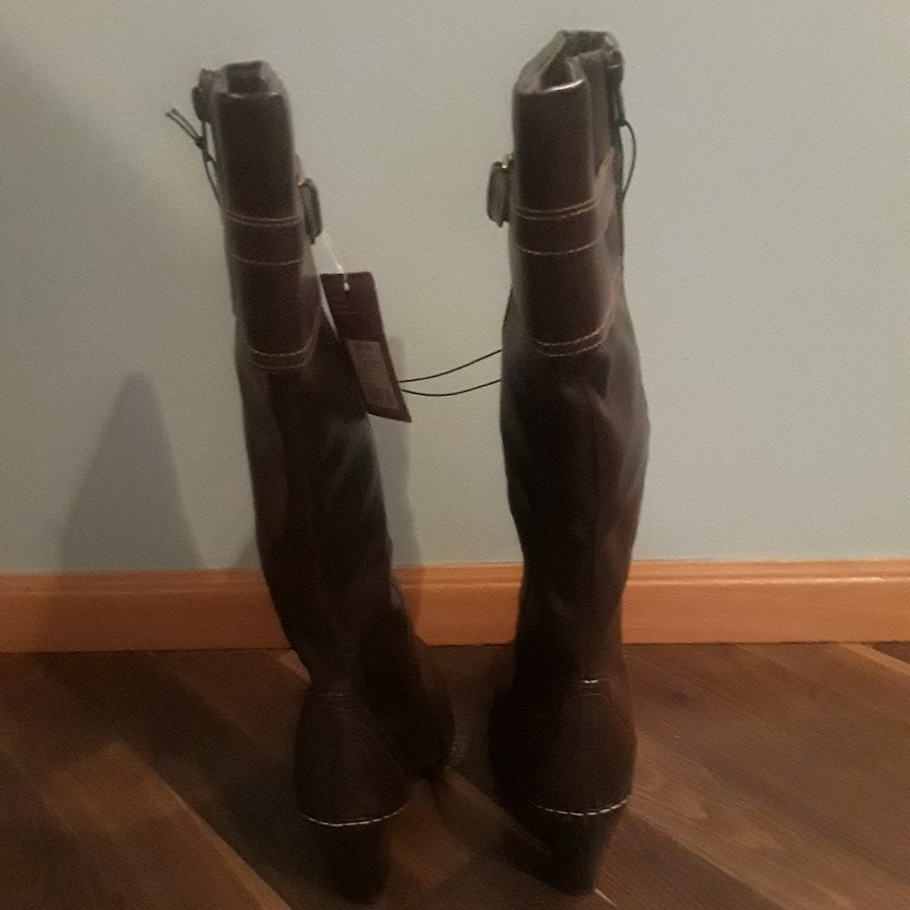 Merona chocolate brown knee high boots - Picture 2 of 8